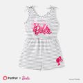 Barbie Toddler Girl Cotton Stripe Bowknot Design Sleeveless Rompers Light Grey image 1