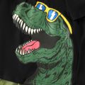 2pcs Kid Boy Dinosaur Print Short-sleeve Tee and Pocket Design Shorts Set Black image 4