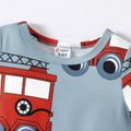 Baby Boy Allover Fire Engine Print Short-sleeve Romper Blue image 3