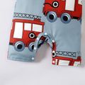 Baby Boy Allover Fire Engine Print Short-sleeve Romper Blue image 5