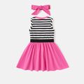 L.O.L. SURPRISE! Toddler/Kid Girl 2pcs Stripe Cotton Tank Dress and Headband BlackandWhite image 4