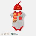 Harry Potter Baby Boy/Girl 2pcs Cotton Shiny Graphic Romper & Hat Set Grey image 1