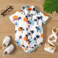 Baby Boy Allover Coconut Tee & Dots Print Button Front Short-sleeve Romper Multicolour-1 image 1