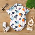 Baby Boy Allover Coconut Tee & Dots Print Button Front Short-sleeve Romper Multicolour-1 image 2