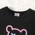 Baby Boy/Girl Bear Print Short-sleeve Romper Black image 3