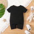 Baby Boy/Girl Bear Print Short-sleeve Romper Black image 2