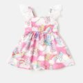 Care Bears Baby/Toddler Girl Rainbow Print Flutter-sleeve Dress Colorful image 5