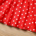 2pcs Toddler Girl Bow Front Polka Dots Camisole and Skirt Set Red image 5