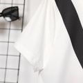 2pcs Kid Boy Messenger Bag Print Short-sleeve Tee and Geometry Print Shorts Set White image 4