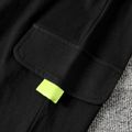 2pcs Kid Boy 100% Cotton Letter Print Black Short-sleeve Tee and Shorts Set Black image 5