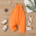 Toddler Girl/Boy Solid Color Cotton Sleeveless Jumsuits Orange image 1