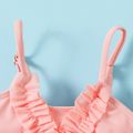 Baby Girl Pink Frill Trim Mesh Skirted One-piece Swimsuit Pink image 3