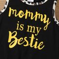 2pcs Toddler Girl Letter Leopard Print Tank Top and Elasticized Shorts Set Black image 5