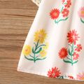 2pcs Toddler Girl Floral Print Bowknot Design Camisole and Elasticized Shorts Set Creamcolored image 5