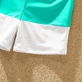 Family Matching Colorblock One-piece Swimsuit or Swim Trunks Shorts Peacockbluewhite image 5