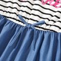 Barbie Mommy and Me Letter Graphic Cotton Striped Spliced Tank Dresses BLUE WHITE image 3