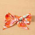 2pcs Baby Girl Bow Front Allover Print Short-sleeve Romper & Headband Set Colorful image 4