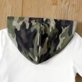 2pcs Toddler Boy Pocket Design Hooded Tee and Camouflage Print Shorts Set White image 4