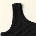 2pcs Kid Girl Cotton Crisscross Camisole and Elasticized Shorts Set Black image 4