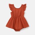 Mommy and Me 100% Cotton Solid Sleeveless Romper Shorts RustRed image 2