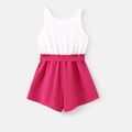 Barbie Sibling Matching Short-sleeve Letter Print Spliced Rompers White image 3