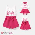 Barbie Mommy and Me Letter Print Belted Combo Tank Rompers White image 1