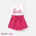 Barbie Mommy and Me Letter Print Belted Combo Tank Rompers White image 2