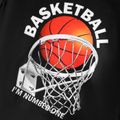 2pcs Kid Boy Basketball Print Sports Tee and Colorblock Shorts Set Orange color image 3
