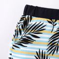 2pcs Toddler Boy Letter Print Short-sleeve Tee and Leaf Print Shorts Set Tibetan blue image 5