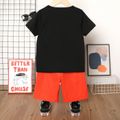 2pcs Kid Boy Game Print Short-sleeve Tee and Solid Shorts Set Orange image 2