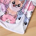 Kid Girl Cute Cat Print Camisole and Shorts Set Pink image 5