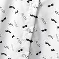 2pcs Kid Boy Allover Print Short-sleeve Bow Tie Shirt and Black Shorts Set Black image 4