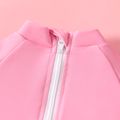 Baby Girl Unicorn Print Colorful Ruffle Trim Short-sleeve One-piece Swimsuit Pink image 4