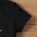 2pcs Toddler Boy Letter Print Short-sleeve Tee and Elasticized Shorts Set ColorBlock image 4