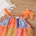 2pcs Toddler Girl Boho Cami Top and Solid Elasticized Shorts Set Multicolour-1 image 3