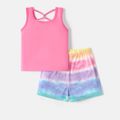 L.O.L. SURPRISE! Toddler/Kid Girl 2pcs Back Crisscross Tank Top and Colorblock Shorts Set Pink image 5
