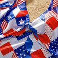 Independence Day Family Matching Allover Geo Print Twist Knot Cut Out Ruffle-sleeve One-piece Swimsuit or Swim Trunks Shorts Colorful image 5