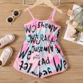 Toddler Girl Naia Letter Painting Print Bowknot Design Slip Rompers Colorful image 1