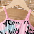 Toddler Girl Naia Letter Painting Print Bowknot Design Slip Rompers Colorful image 5