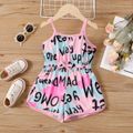 Toddler Girl Naia Letter Painting Print Bowknot Design Slip Rompers Colorful image 4