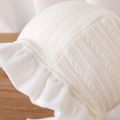 Baby / Toddler Ruffled Lace Up Cotton Hat Creamy White image 5