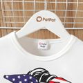 Kid Girl Independence Day Figure Print Short-sleeve Tee White image 4