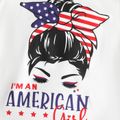 Kid Girl Independence Day Figure Print Short-sleeve Tee White image 3