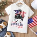 Kid Girl Independence Day Figure Print Short-sleeve Tee White image 1