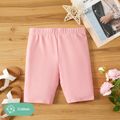 Toddler/Kid Girl Solid Color Cotton Leggings Shorts Pink image 1