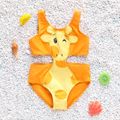 Toddler Girl Playful Giraffe Design Sleeveless Onepiece Swimsuit Orange image 3