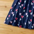 kleinkind/kind mädchen naia™ buntes trägerkleid mit herzdruck und bowknot-design Königsblau image 5