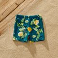 Family Matching Allover Lemon Print and Solid Halter Neck Two-piece Swimsuit or Swim Trunks Shorts Multi-color image 3