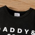 Father's Day 2pcs Baby Boy 100% Cotton Ripped Denim Shorts and Graphic Tank Romper Set Black image 3