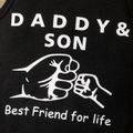 Father's Day 2pcs Baby Boy 100% Cotton Ripped Denim Shorts and Graphic Tank Romper Set Black image 4